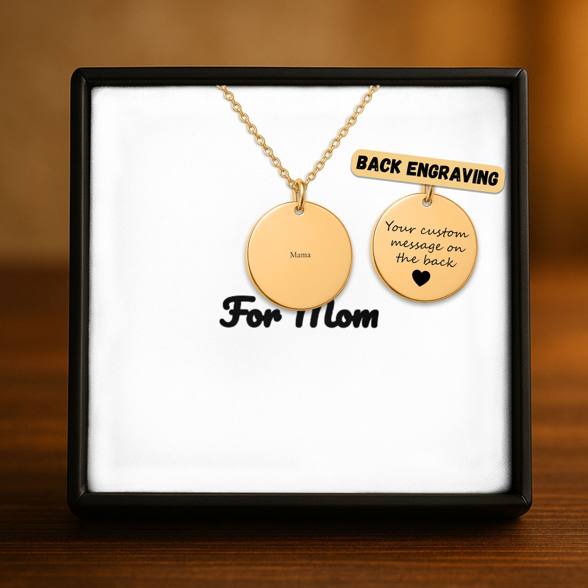 Personalized Name Necklace with Message Card for Mom & Grandma — Custom Engraved Necklace Gift