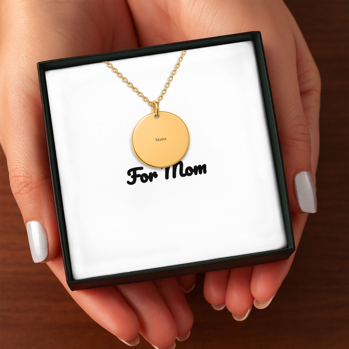 Personalized Name Necklace with Message Card for Mom & Grandma — Custom Engraved Necklace Gift