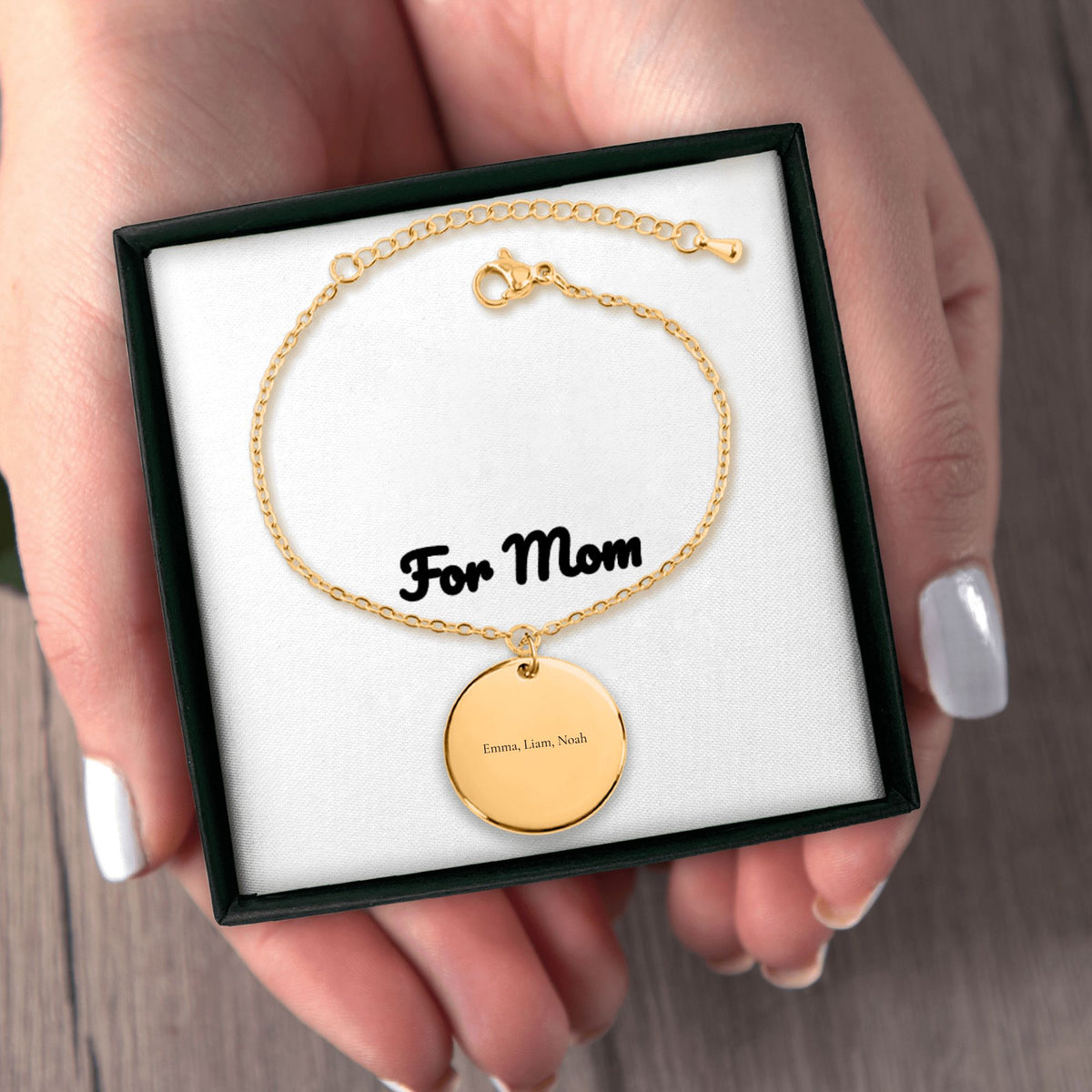 Personalized Mom Bracelet with Children's Names Engraved — Custom Stainless Steel Bracelet for Mom, Mother's Day & New Baby Gift