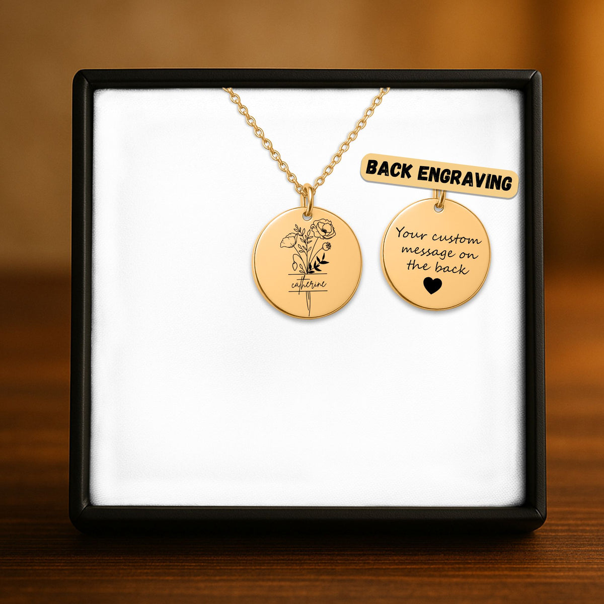 Birthflower Coin Necklace